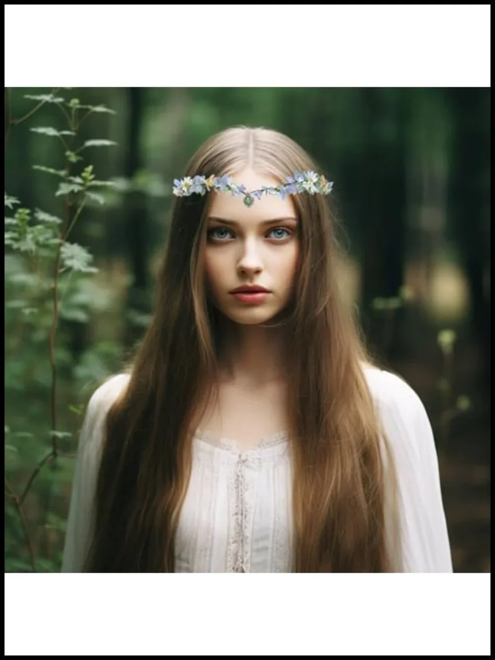 Fairy Elf Crown Flower Headband Floral Headpiece Halo for Women